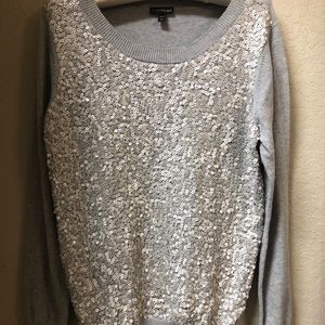 Front sequin gray and silver sweater from Express.
